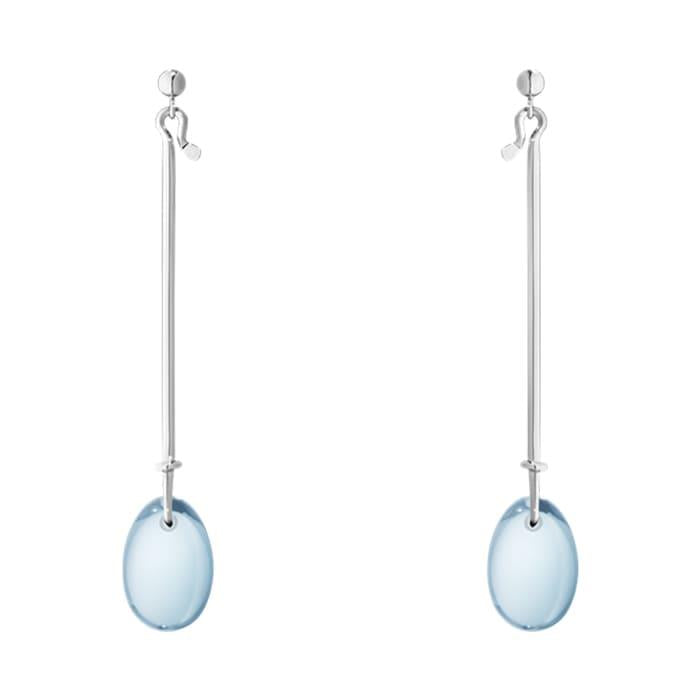 Georg Jensen - Dew Drop Øreringe - sterlingsølv m/blå topas 3537839
